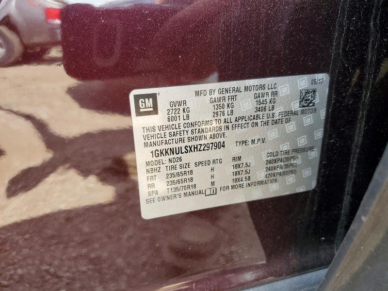 Aukcja sprzedaży 2017 Gmc Acadia, vin: 1GKKNULSXHZ297904, numer aukcji: 51325666