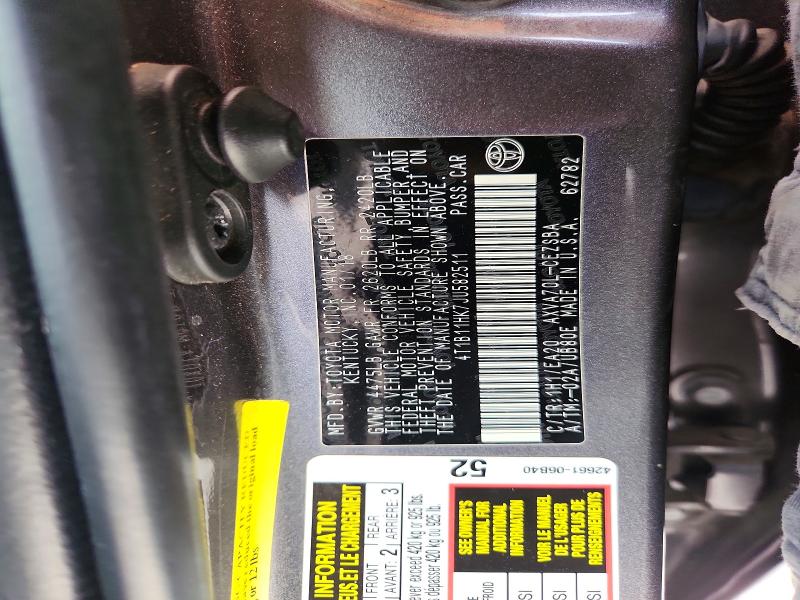 Aukcja sprzedaży 2018 Toyota Camry, vin: 4T1B11HK7JU582511, numer aukcji: 52596816