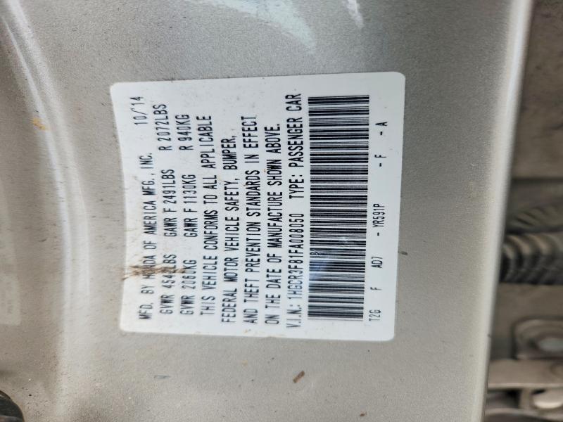 Продаж на аукціоні авто 2015 Honda Accord, vin: 1HGCR3F81FA008050, номер лоту: 55243226