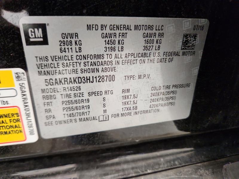 Продаж на аукціоні авто 2017 Buick Enclave, vin: 5GAKRAKD3HJ128700, номер лоту: 52676116