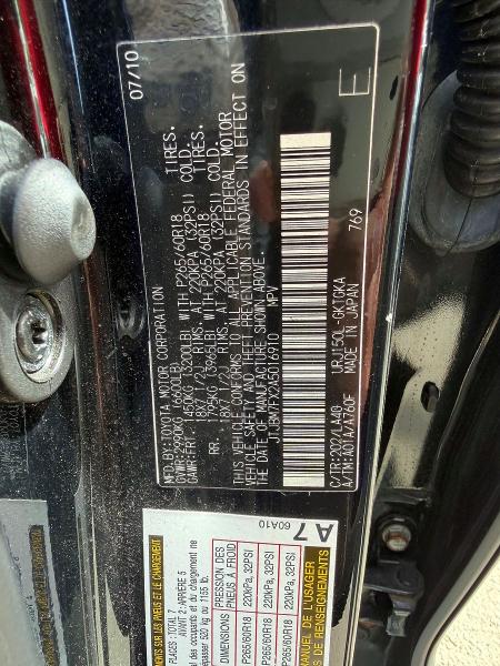 53373896 :رقم المزاد ، JTJBM7FX2A5016910 vin ، 2010 Lexus Gx 460 مزاد بيع