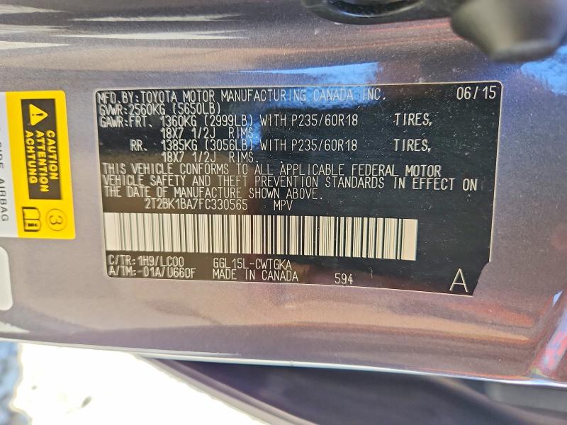 Aukcja sprzedaży 2015 Lexus Rx 350, vin: 2T2BK1BA7FC330565, numer aukcji: 54067526