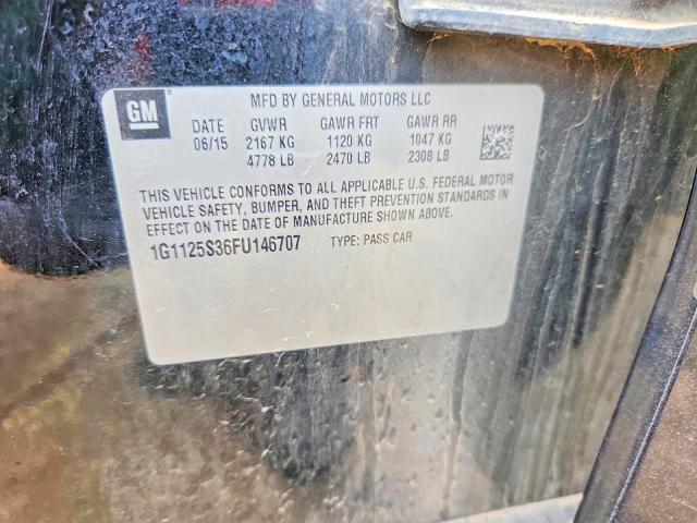 2015 Chevrolet Impala მანქანა იყიდება აუქციონზე, vin: 1G1125S36FU146707, აუქციონის ნომერი: 55150936
