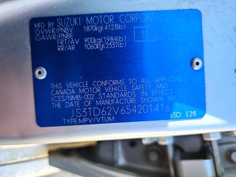 Продаж на аукціоні авто 2005 Suzuki Grand Vitara, vin: JS3TD62V654201416, номер лоту: 52218636