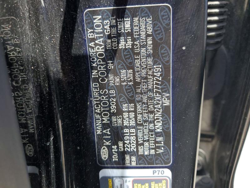 Aukcja sprzedaży 2015 Kia Soul, vin: KNDJN2A2XF7772491, numer aukcji: 55631956