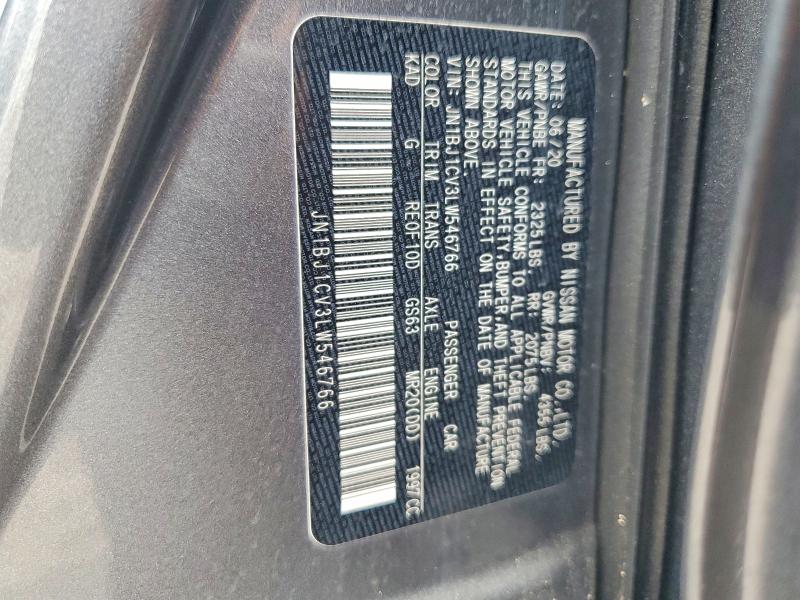 2020 Nissan Rogue Sport მანქანა იყიდება აუქციონზე, vin: JN1BJ1CV3LW546766, აუქციონის ნომერი: 54236446