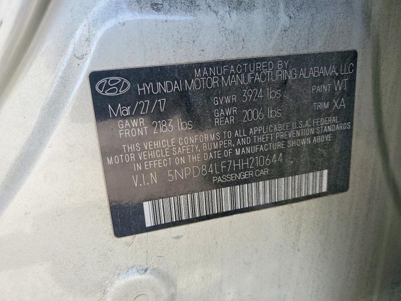 Aukcja sprzedaży 2017 Hyundai Elantra, vin: 5NPD84LF7HH210644, numer aukcji: 51708756