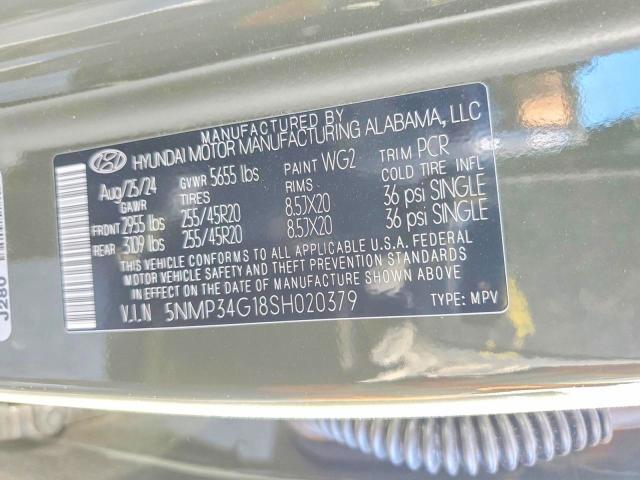 53295706 :رقم المزاد ، 5NMP34G18SH020379 vin ، 2025 Hyundai Santa Fe Hybrid مزاد بيع