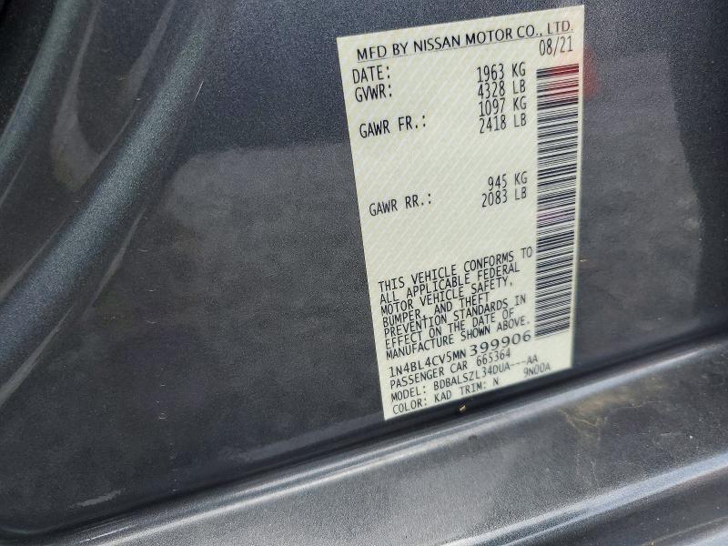 Продаж на аукціоні авто 2021 Nissan Altima, vin: 1N4BL4CV5MN399906, номер лоту: 54844216
