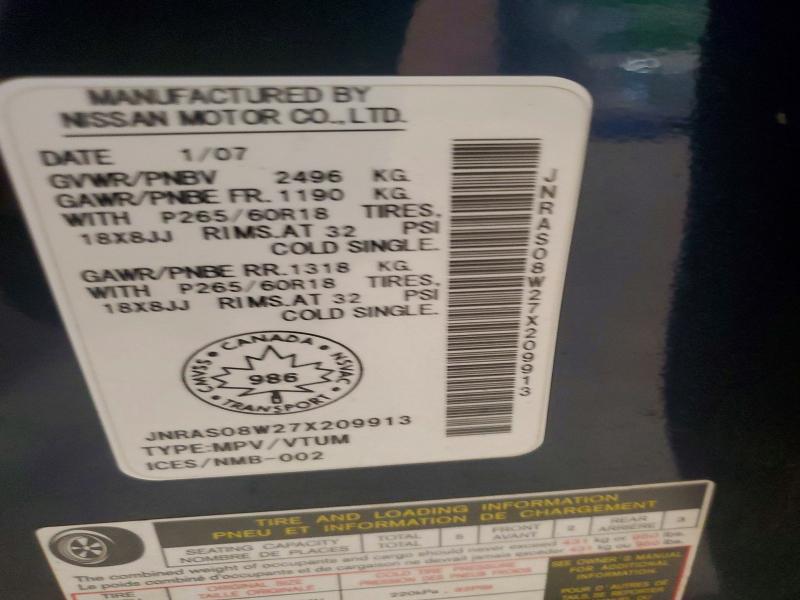 Продаж на аукціоні авто 2007 Infiniti Fx35, vin: JNRAS08W27X209913, номер лоту: 53788286
