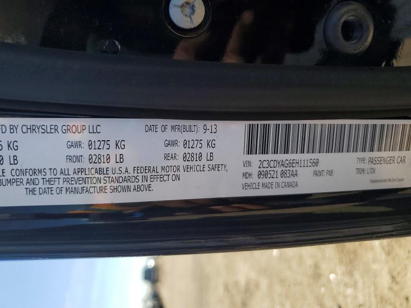 51817296 :رقم المزاد ، 2C3CDYAG6EH111560 vin ، 2014 Dodge Challenger مزاد بيع
