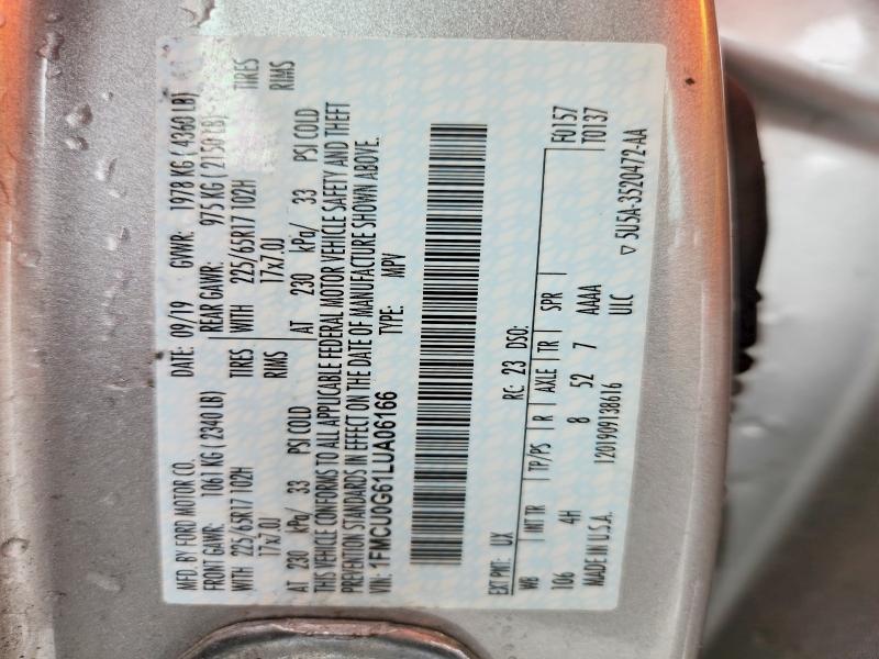 Продажа на аукционе авто 2020 Ford Escape, vin: 1FMCU0G61LUA06166, номер лота: 54669526