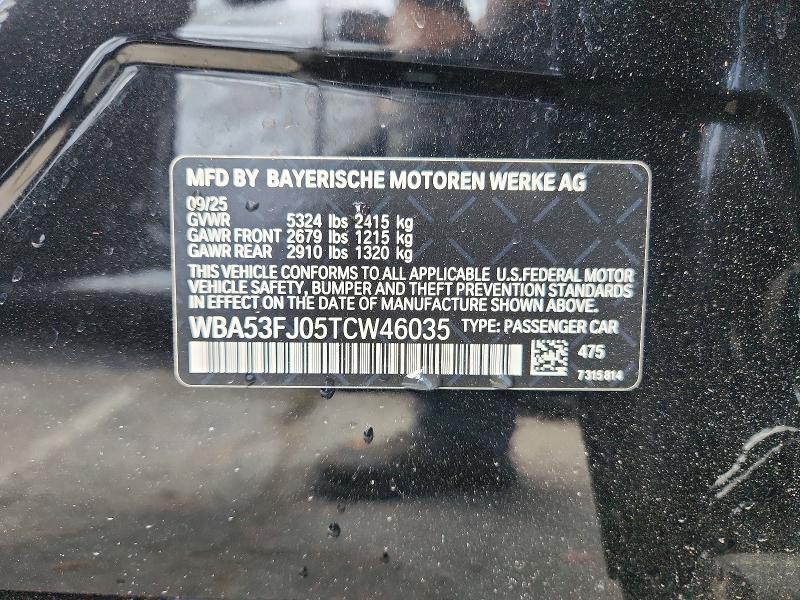 Продажа на аукционе авто 2026 Bmw 530, vin: WBA53FJ05TCW46035, номер лота: 54473246