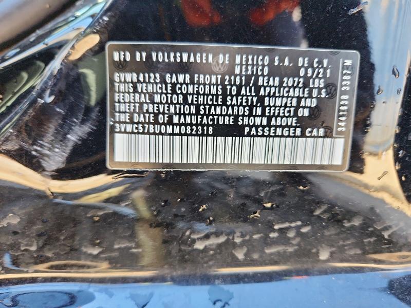 Aukcja sprzedaży 2021 Volkswagen Jetta, vin: 3VWC57BU0MM082318, numer aukcji: 53916696