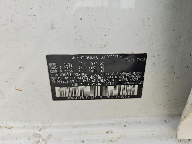 Aukcja sprzedaży 2021 Subaru Impreza, vin: 4S3GTAV61M3707881, numer aukcji: 53815496
