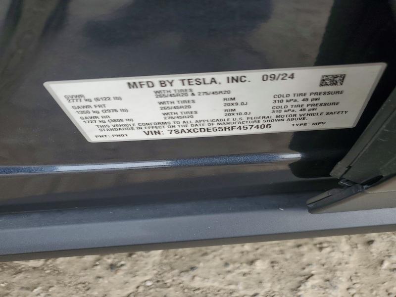 Aukcja sprzedaży 2024 Tesla Model X, vin: 7SAXCDE55RF457406, numer aukcji: 53100836