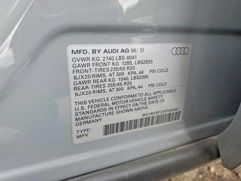 2023 Audi Q4 E-tron მანქანა იყიდება აუქციონზე, vin: WA1M2BFZ0PP069487, აუქციონის ნომერი: 54777786