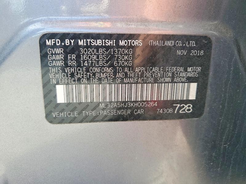 Продаж на аукціоні авто 2019 Mitsubishi Mirage, vin: ML32A5HJ3KH005264, номер лоту: 53589636
