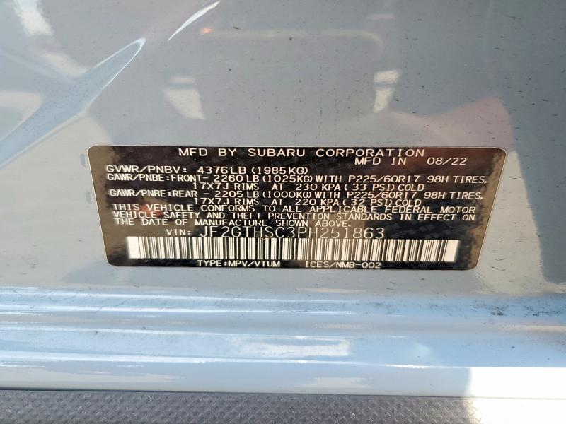 Aukcja sprzedaży 2023 Subaru Crosstrek, vin: JF2GTHSC3PH251863, numer aukcji: 54584486