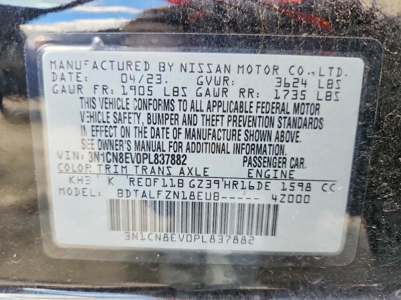 Продаж на аукціоні авто 2023 Nissan Versa, vin: 3N1CN8EV0PL837882, номер лоту: 54850976