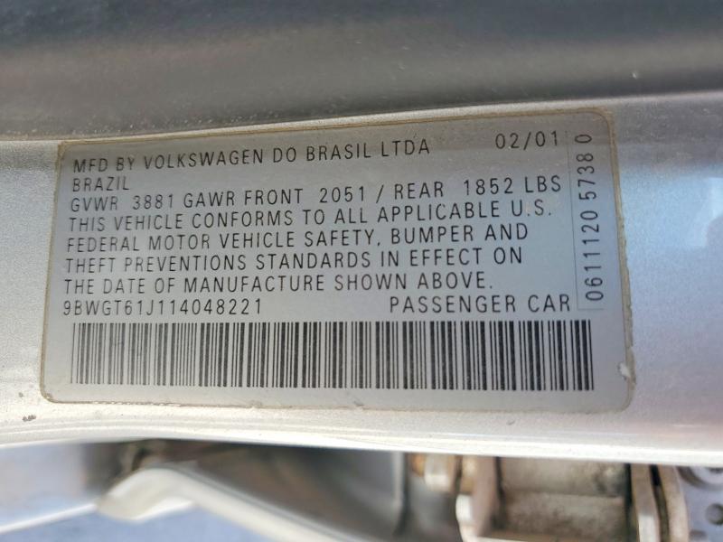 2001 Volkswagen Golf მანქანა იყიდება აუქციონზე, vin: 9BWGT61J114048221, აუქციონის ნომერი: 54143926