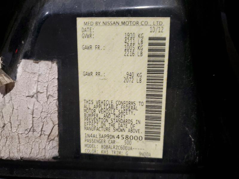 2013 Nissan Altima მანქანა იყიდება აუქციონზე, vin: 1N4AL3AP9DN458000, აუქციონის ნომერი: 52698126