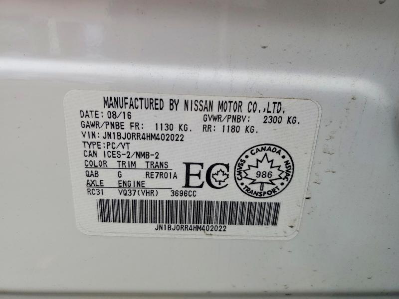 Aukcja sprzedaży 2017 Infiniti Qx50, vin: JN1BJ0RR4HM402022, numer aukcji: 54620346