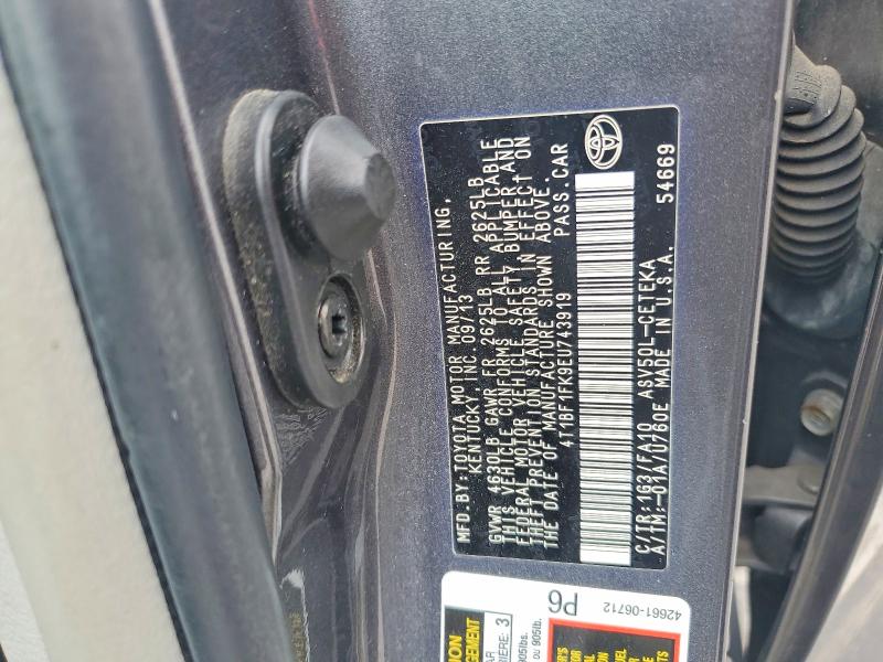 54456446 :رقم المزاد ، 4T1BF1FK9EU743919 vin ، 2014 Toyota Camry مزاد بيع