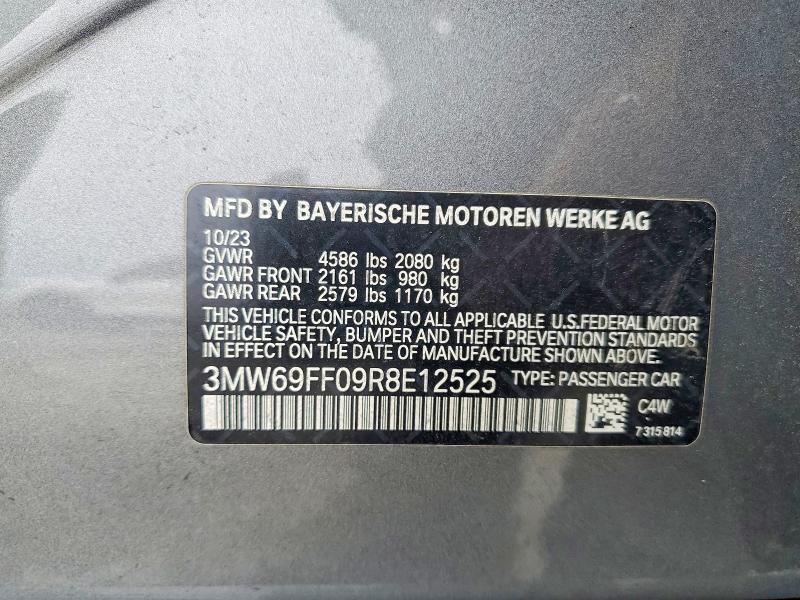 Aukcja sprzedaży 2024 Bmw 330i, vin: 3MW69FF09R8E12525, numer aukcji: 52598216