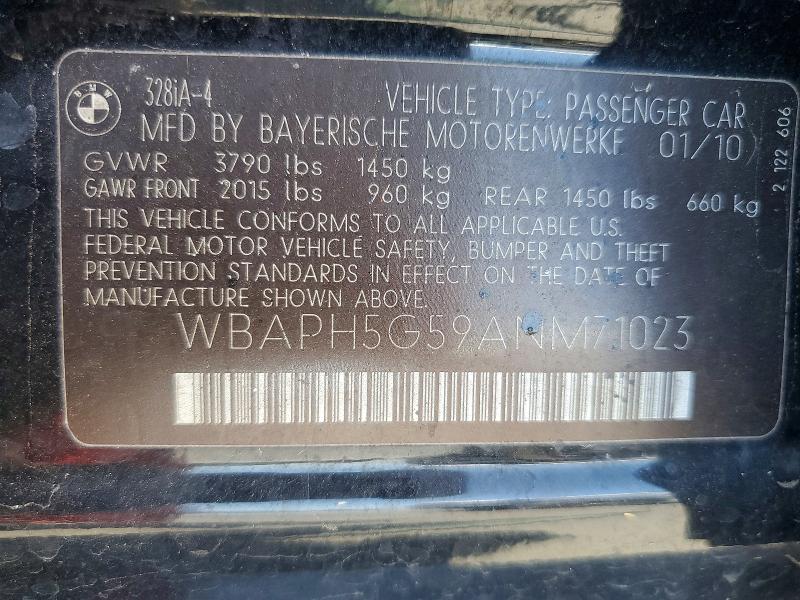 Aukcja sprzedaży 2010 Bmw 328, vin: WBAPH5G59ANM71023, numer aukcji: 52548006