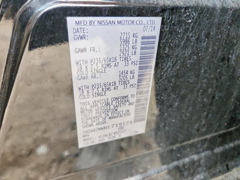 Продажа на аукционе авто 2014 Nissan Pathfinder, vin: 5N1AR2MN8EC719574, номер лота: 52864446