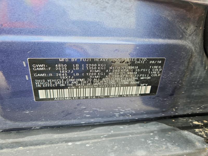 52292756 :رقم المزاد ، 4S4BSENCXH3226975 vin ، 2017 Subaru Outback مزاد بيع
