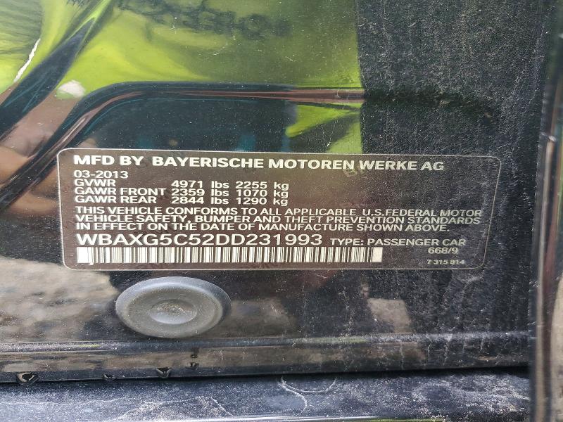 54517446 :رقم المزاد ، WBAXG5C52DD231993 vin ، 2013 Bmw 528 مزاد بيع