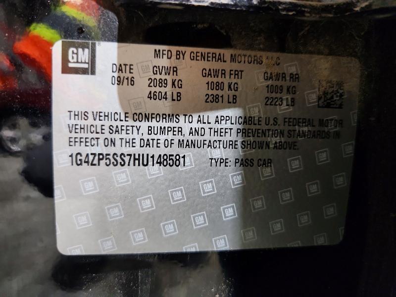 2017 Buick Lacrosse მანქანა იყიდება აუქციონზე, vin: 1G4ZP5SS7HU148581, აუქციონის ნომერი: 55052776