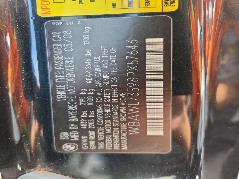 Продажа на аукционе авто 2008 Bmw 335, vin: WBAWL73598PX57643, номер лота: 54503126