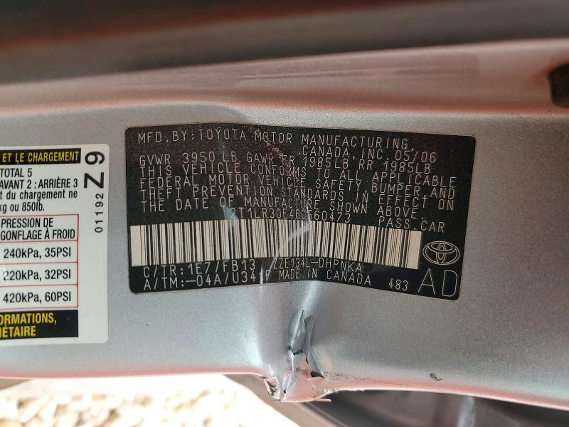 51943086 :رقم المزاد ، 2T1LR30E46C560473 vin ، 2006 Toyota Matrix مزاد بيع