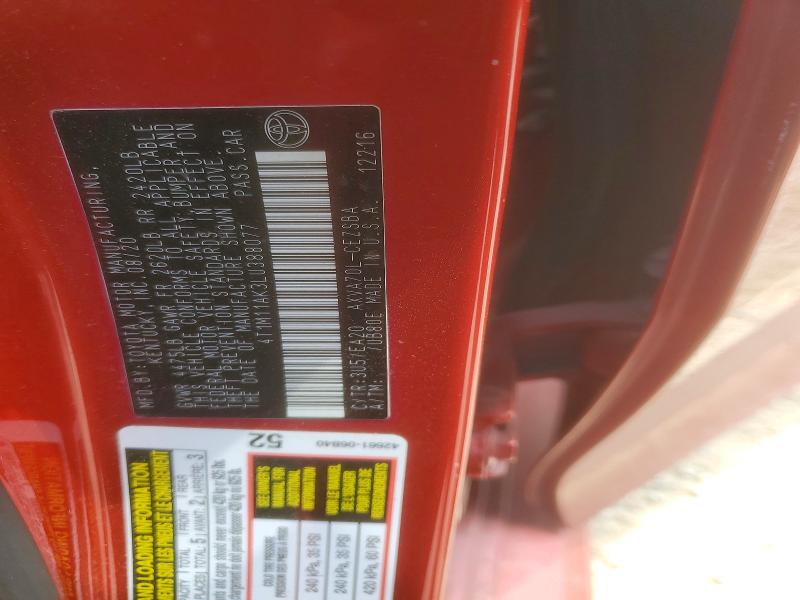 Aukcja sprzedaży 2020 Toyota Camry, vin: 4T1M11AK3LU388077, numer aukcji: 53057986