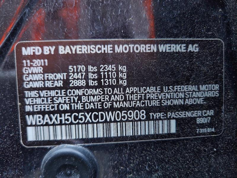 Aukcja sprzedaży 2012 Bmw 528, vin: WBAXH5C5XCDW05908, numer aukcji: 52850636