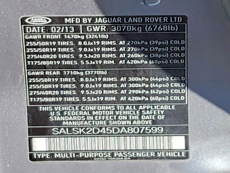 Продажа на аукционе авто 2013 Land Rover Range Rover Sport, vin: SALSK2D45DA807599, номер лота: 55187296