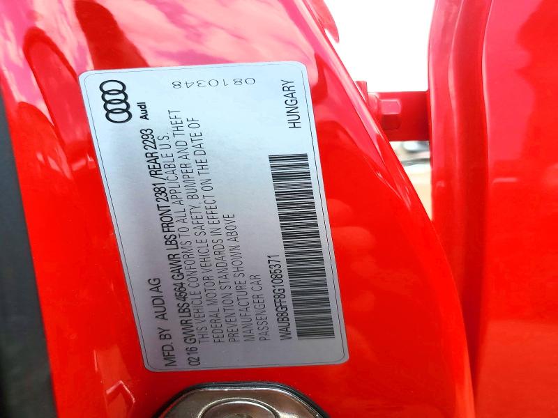 52626226 :رقم المزاد ، WAUB8GFF8G1085371 vin ، 2016 Audi A3 مزاد بيع