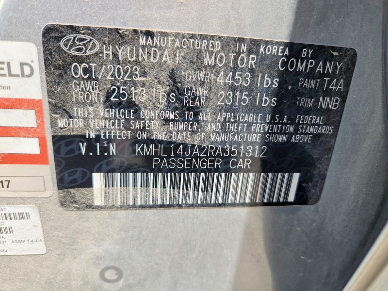 52959686 :رقم المزاد ، KMHL14JA2RA351312 vin ، 2024 Hyundai Sonata مزاد بيع