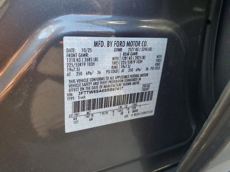 Продаж на аукціоні авто 2025 Ford Maverick, vin: 3FTTW8SA6SRB67417, номер лоту: 54328086