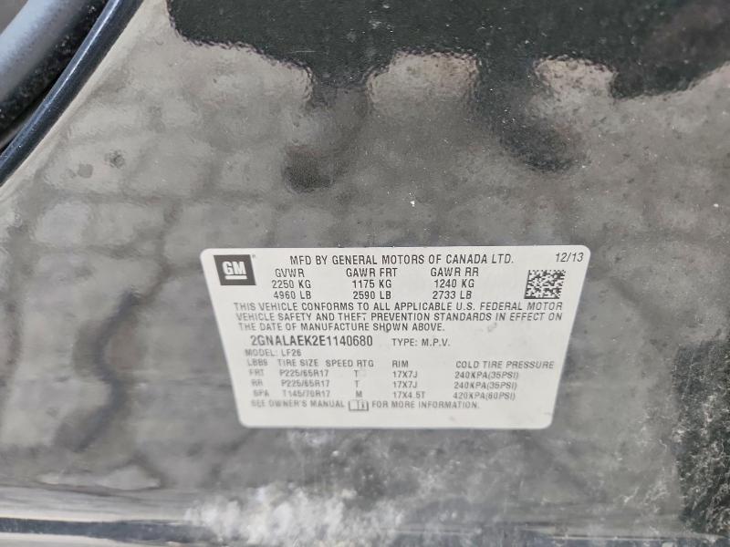2014 Chevrolet Equinox მანქანა იყიდება აუქციონზე, vin: 2GNALAEK2E1140680, აუქციონის ნომერი: 51823126
