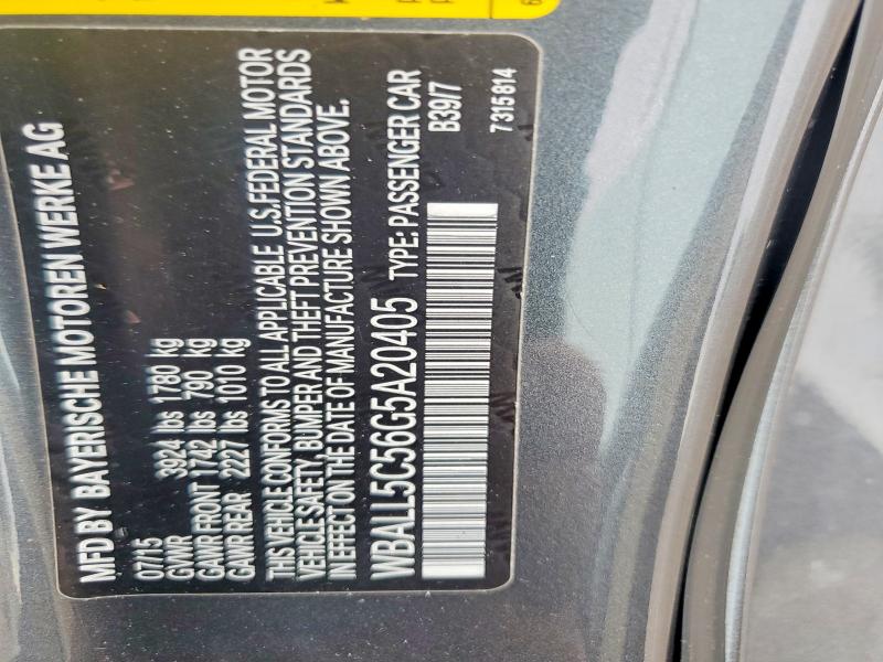Aukcja sprzedaży 2016 Bmw Z4, vin: WBALL5C56G5A20405, numer aukcji: 52714996