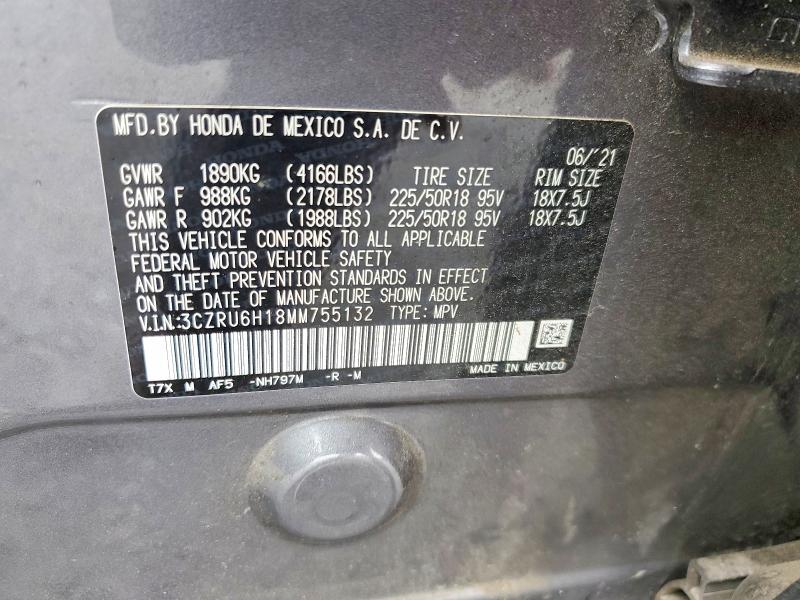 Aukcja sprzedaży 2021 Honda Hr-v, vin: 3CZRU6H18MM755132, numer aukcji: 54885236