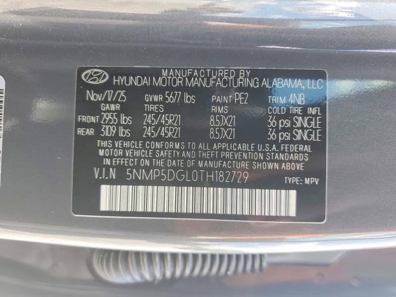 Aukcja sprzedaży 2026 Hyundai Santa Fe, vin: 5NMP5DGL0TH182729, numer aukcji: 53934316