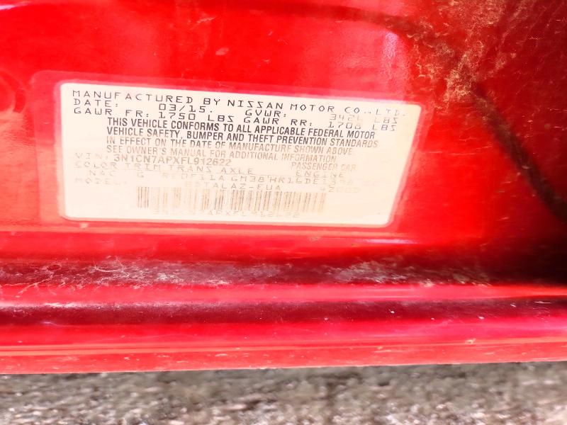 Aukcja sprzedaży 2015 Nissan Versa, vin: 3N1CN7APXFL912622, numer aukcji: 52812816
