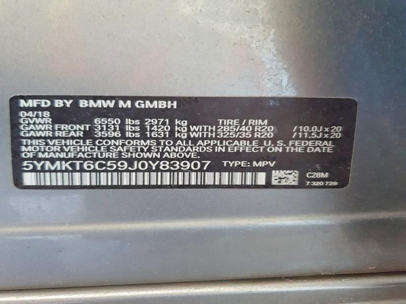 Aukcja sprzedaży 2018 Bmw X5, vin: 5YMKT6C59J0Y83907, numer aukcji: 53057476