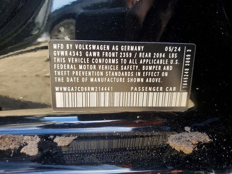 55362266 :رقم المزاد ، WVWGA7CD6RW214441 vin ، 2024 Volkswagen Gti مزاد بيع