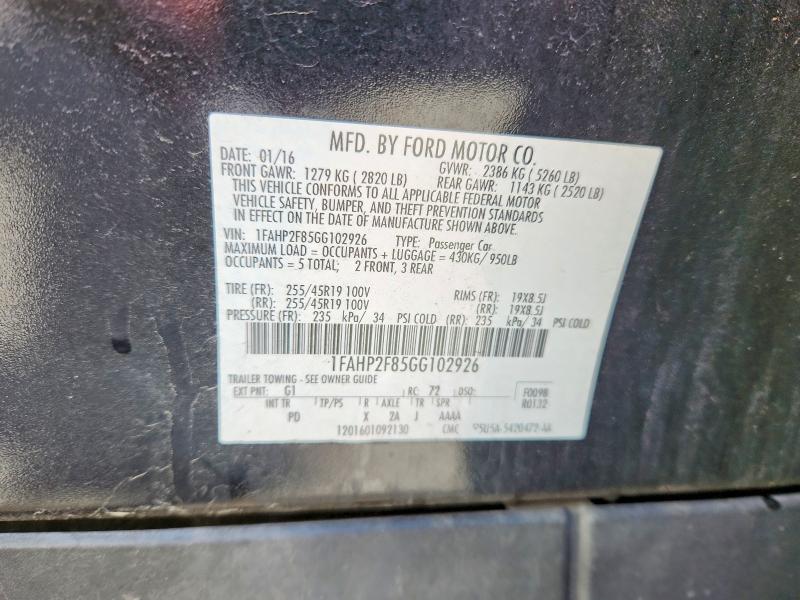 Aukcja sprzedaży 2016 Ford Taurus, vin: 1FAHP2F85GG102926, numer aukcji: 52498406